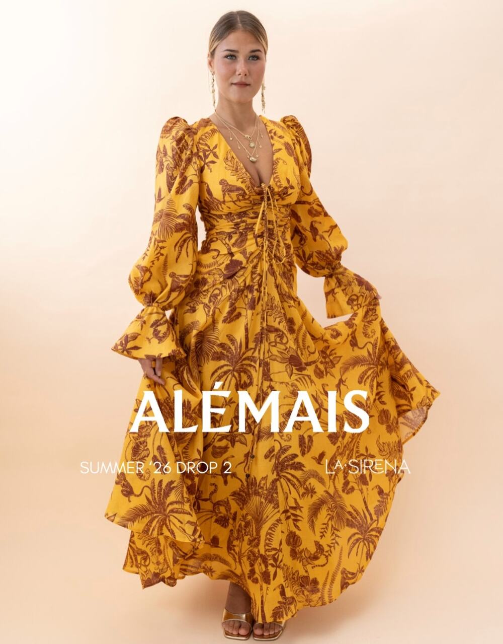 Alemais banana blossom gown